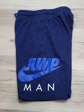 Nike Air Jordan Navy Speckled Sweat Shorts Size Boys Small